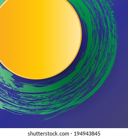 Grunge background with Brazilian flag colors 