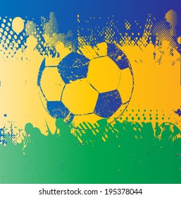 Grunge background with Brazilian flag colors 