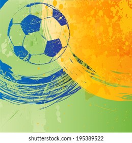Grunge background with Brazilian flag colors 