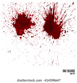 Grunge background with bright red splash. Vector illustration
