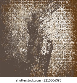 Grunge background is brown. Vintage abstract texture. Multicolor modern style scratched pattern