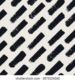 Grunge background with brush strokes. Abstract print design. Vector seamless pattern