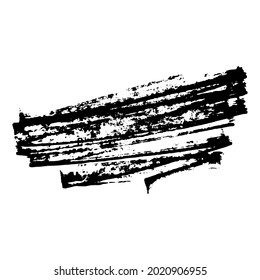 Grunge background, brushstroke.Abstract distress ink texture.Hand-drawn gouache paint strip,smear with roughness and scuffs.Art element for design.Isolated. Vector illustration
