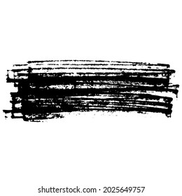 Grunge background, brushstroke.Abstract distress ink texture.Hand-drawn gouache paint strip,smear with roughness and scuffs.Art element for design.Isolated. Vector illustration