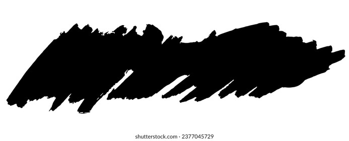 Grunge background, brushstroke.Abstract distress ink texture.Hand-drawn gouache paint strip,smear with roughness and scuffs.Art element for design.Isolated. Vector illustration