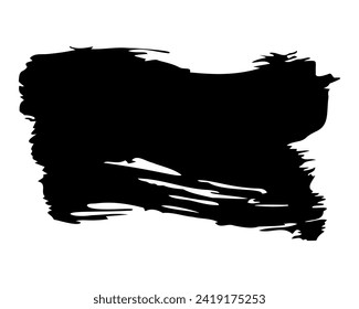 Grunge background, brushstroke.Abstract distress ink texture.Hand-drawn gouache paint strip,smear with roughness and scuffs.Art element for design.Isolated. Vector illustration