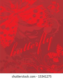 grunge background with butterfly