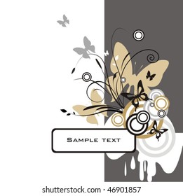 Grunge background with butterfly