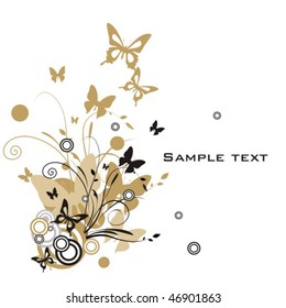 Grunge background with butterfly
