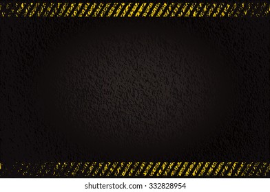grunge background with caution stripes. on textured concrete wall.