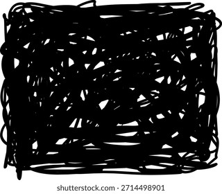 Fundo grunge de linhas loucas caóticas, Sobreposição de textura, linhas confusas de Scrawl expressivo, esboço de linha