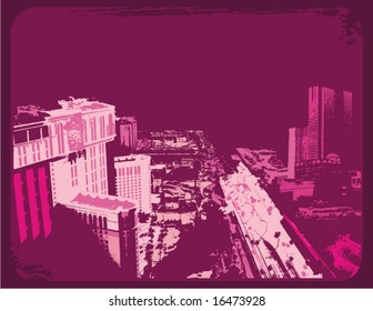 Grunge background with a cityscape silhouette, vector illustration series.