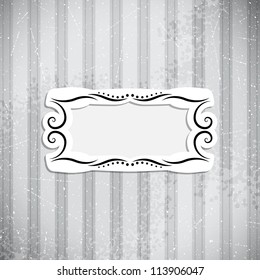 Grunge background with classic frame. Vector illustration