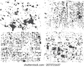 Colección de fondo ondulada. Conjunto de vectores aislados de textura de cuadrícula dañada.