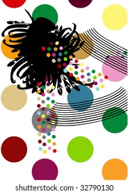 grunge background with colorful dots
