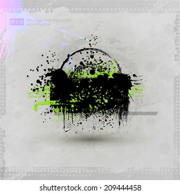 Grunge background with a colorful ink splat effect. Abstract grunge background. For party card template. vectror