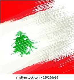 Grunge background in colors of lebanese flag