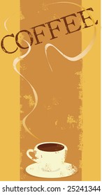 grunge background with  cup of coffee