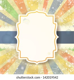 Grunge background with custom label, vector