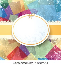 Grunge background with custom label, vector