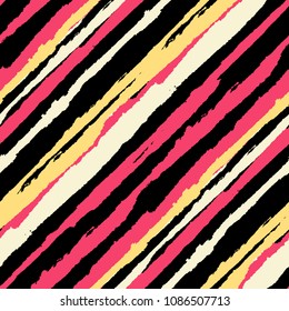 Grunge Background with Diagonal Stripes. Abstract Texture with Dry Brush Strokes. Scribbled Grunge Rapport for Fabric, Cloth, Textile Retro Vector Background.