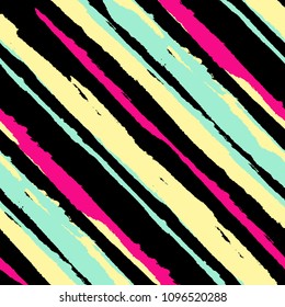 Grunge Background with Diagonal Stripes. Abstract Texture with Brush Strokes. Scribbled Grunge Motif for Fabric, Print, Textile Rustic Vector Background with Stripes.