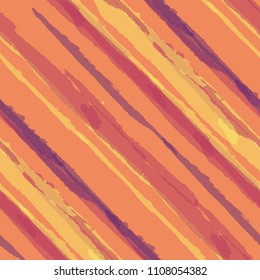 Grunge Background with Diagonal Stripes. Abstract Texture with Dry Brush Strokes. Scribbled Grunge Pattern for Wallpaper, Print, Textile Retro Vector Background.