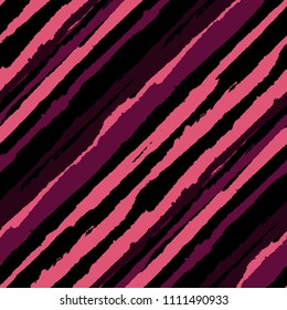 Grunge Background with Diagonal Stripes. Abstract Texture with Brush Strokes. Scribbled Grunge Rapport for Fabric, Print, Textile Trendy Vector Background with Stripes.