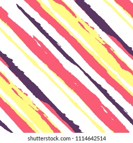 Grunge Background with Diagonal Stripes. Abstract Texture with Brush Strokes. Scribbled Grunge Pattern for Wallpaper, Print, Textile Trendy Vector Background with Stripes.