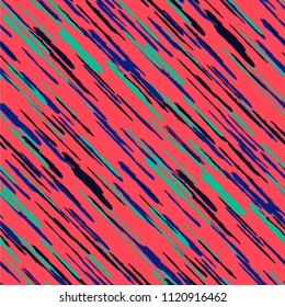 Grunge Background with Diagonal Stripes. Abstract Texture with Dry Brush Strokes. Scribbled Grunge Pattern for Fabric, Cloth, Paper Rustic Vector Background.
