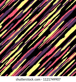 Grunge Background with Diagonal Stripes. Abstract Texture with Dry Brush Strokes. Scribbled Grunge Motif for Wallpaper, Print, Textile Trendy Vector Background.