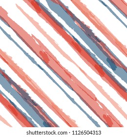 Grunge Background with Diagonal Stripes. Abstract Texture with Dry Brush Strokes. Scribbled Grunge Pattern for Fabric, Print, Textile Rustic Vector Background.