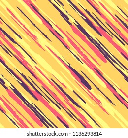 Grunge Background with Diagonal Stripes. Abstract Texture with Dry Brush Strokes. Scribbled Grunge Pattern for Wallpaper, Print, Textile Rustic Vector Background with Stripes.