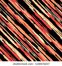 Grunge Background with Diagonal Stripes. Abstract Texture with Dry Brush Strokes. Scribbled Grunge Motif for Fabric, Print, Textile Retro Vector Background.
