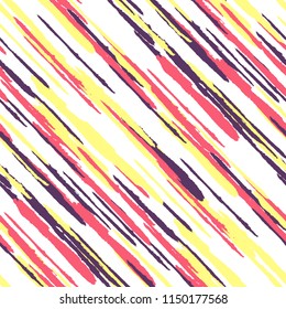 Grunge Background with Diagonal Stripes. Abstract Texture with Brush Strokes. Scribbled Grunge Pattern for Fabric, Cloth, Textile Rustic Vector Background with Stripes.
