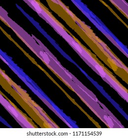 Grunge Background with Diagonal Stripes. Abstract Texture with Dry Brush Strokes. Scribbled Grunge Motif for Fabric, Print, Textile Rustic Vector Background.