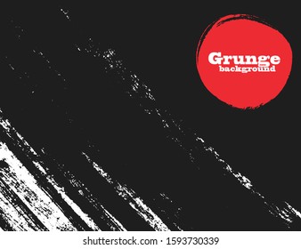 Grunge background diagonal strokes composition.Red Label with copyspace circle shaped.