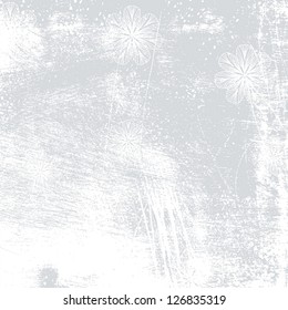 Grunge background - distressed floral background. EPS10 vector illustration.