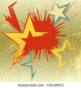 Grunge background of explosion star. Vector illustration.