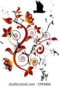 grunge background filigree color
