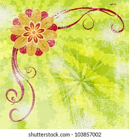 Grunge background - floral  banner design