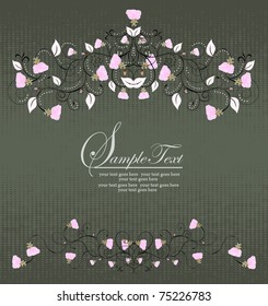 grunge background with floral elements