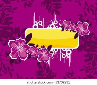 grunge background with flowers