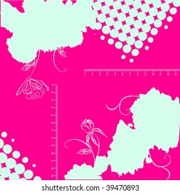 Grunge background with flowers