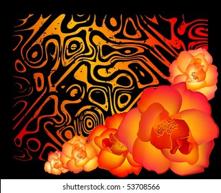 grunge background with flowers. Beautiful vector illustration.