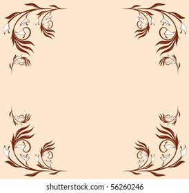 grunge background with flowers. Beautiful vector illustration