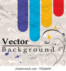 Grunge background with four lines different colors and place for text