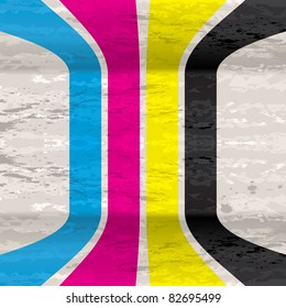 Grunge background with four lines different colors and place for text