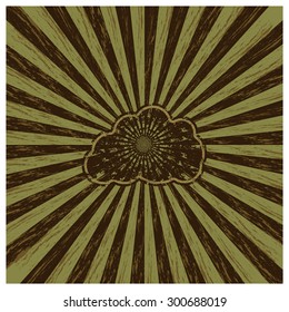 Grunge background with frame for text in the corner in a retro style, vector illustration.
