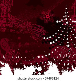 Grunge background with a fur-tree. Vector illustration